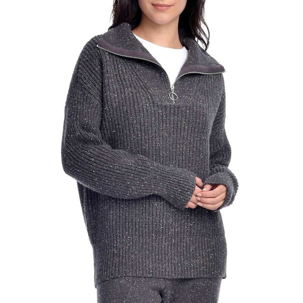 Paper Label Stillness In Motion Frances Half-Zip Sweater Charcoal Size M $166